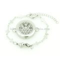 Fashion bracelets design jewelry,flower perfume locket cross bracelet chain